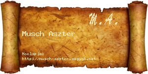 Musch Aszter névjegykártya
